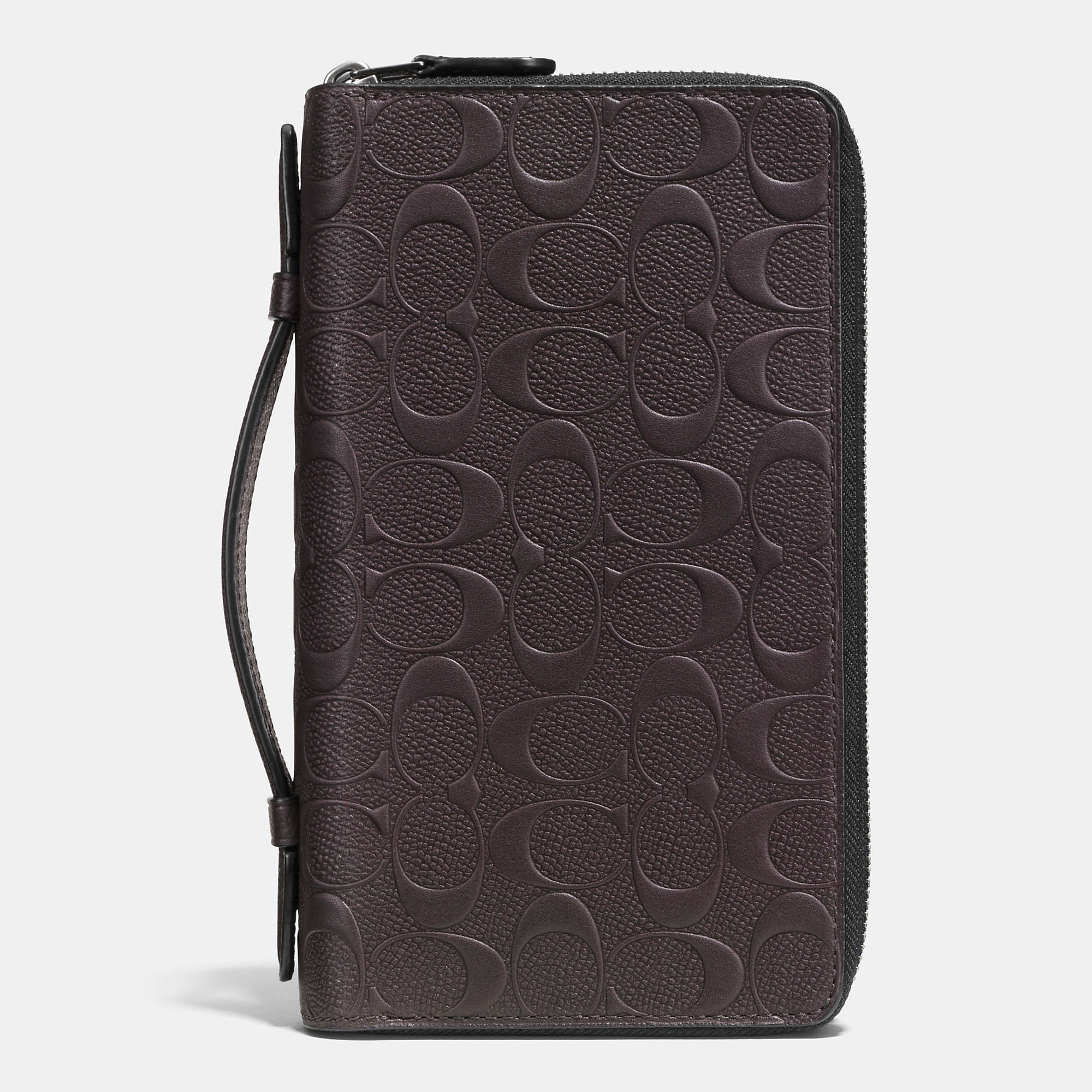 COACH Double Zip Travel Organizer In Signature Crossgrain Leather in